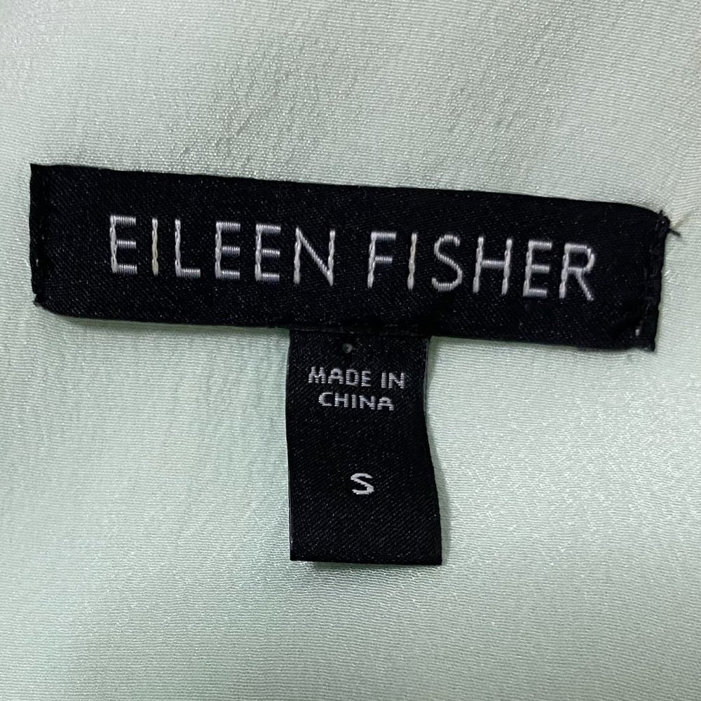 Eileen Fisher Mint Silk Blouse - Picture 8 of 10